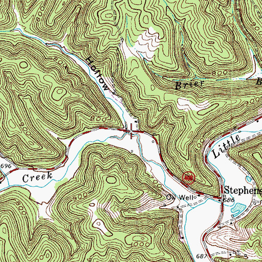 Topographic Map of Squirrel Run Hollow, KY