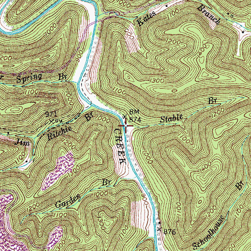 Topographic Map of Stable Branch, KY