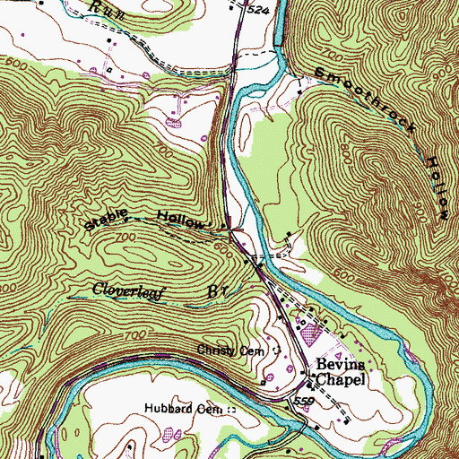Topographic Map of Stable Hollow, KY