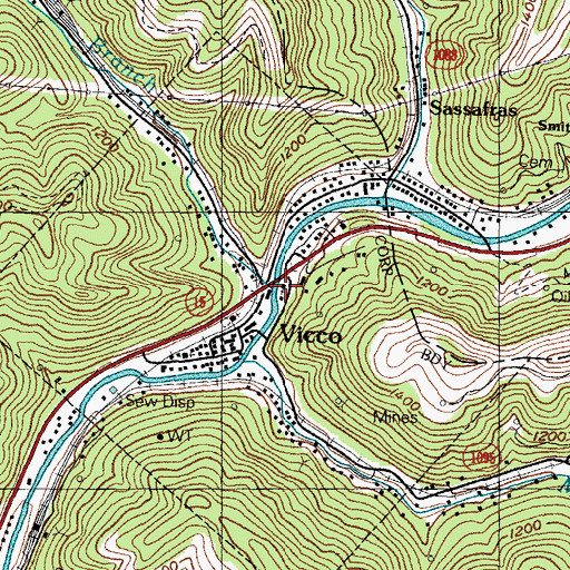 Topographic Map of Stacy Branch, KY