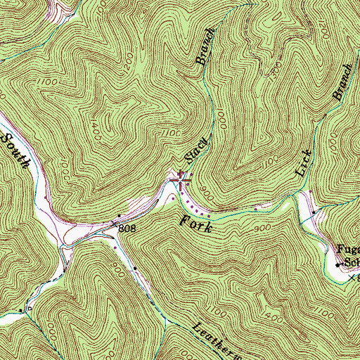 Topographic Map of Stacy Branch, KY