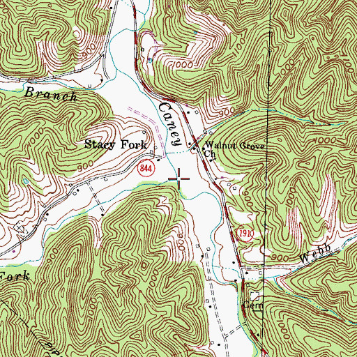 Topographic Map of Stacy Fork, KY