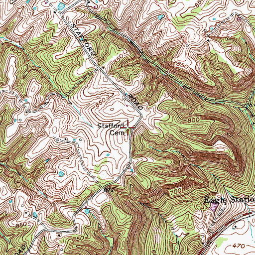 Topographic Map of Stafford Cemetery, KY