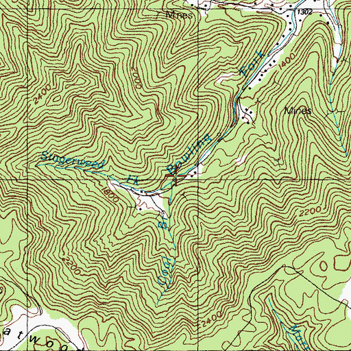 Topographic Map of Stagerweed Fork, KY