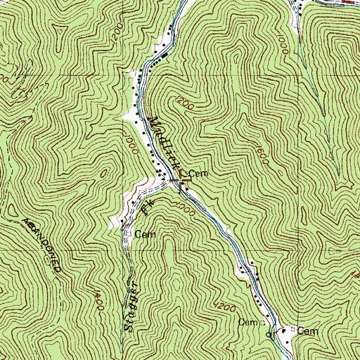 Topographic Map of Stagger Fork, KY