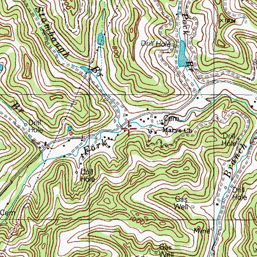 Topographic Map of Stambaugh Branch, KY