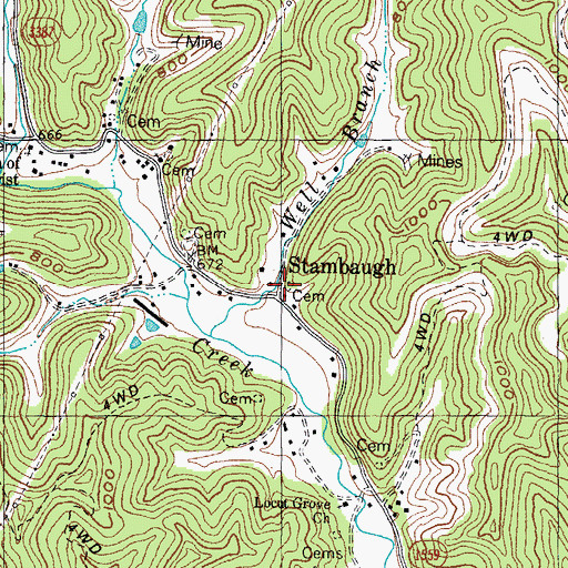 Topographic Map of Stambaugh Cemetery, KY