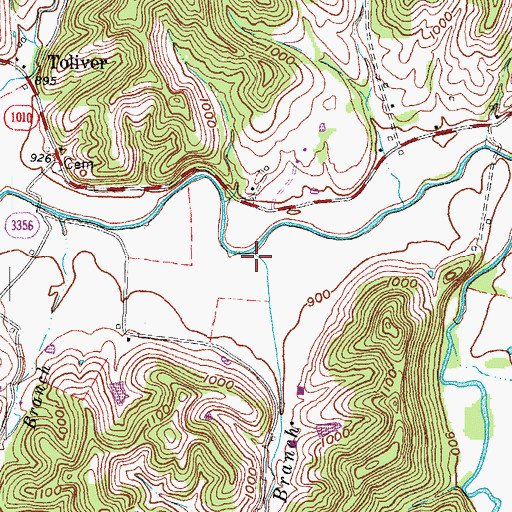 Topographic Map of Stamper Branch, KY