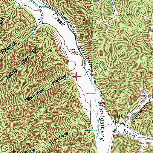 Topographic Map of Stamper Hollow, KY