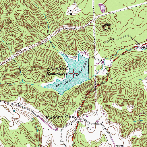 Topographic Map of Stanford Reservoir, KY
