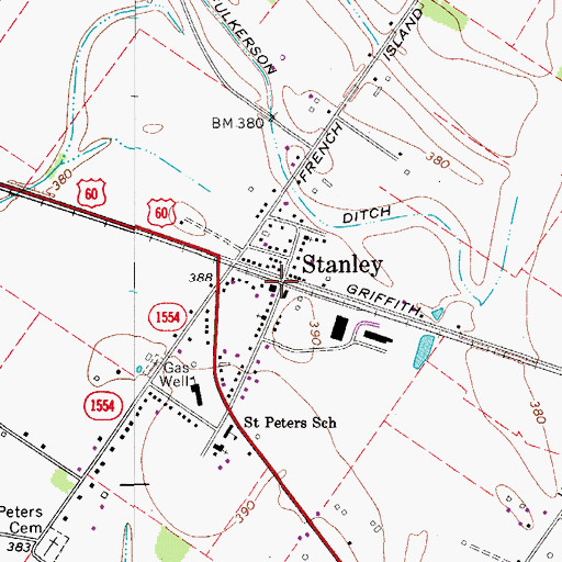 Topographic Map of Stanley, KY