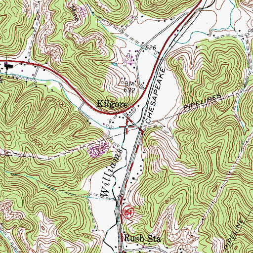 Topographic Map of Star Creek, KY