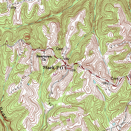 Topographic Map of Stark Post Office, KY