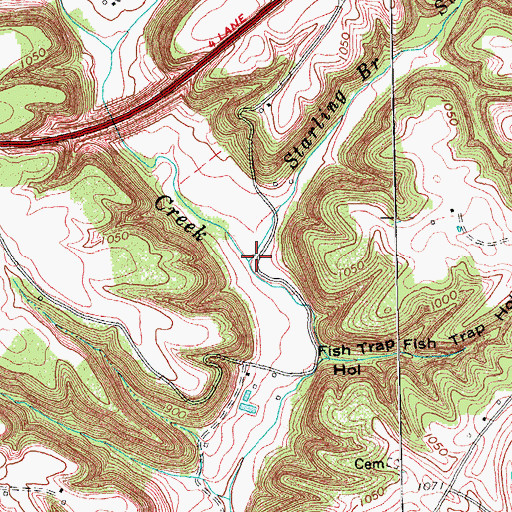 Topographic Map of Starling Branch, KY
