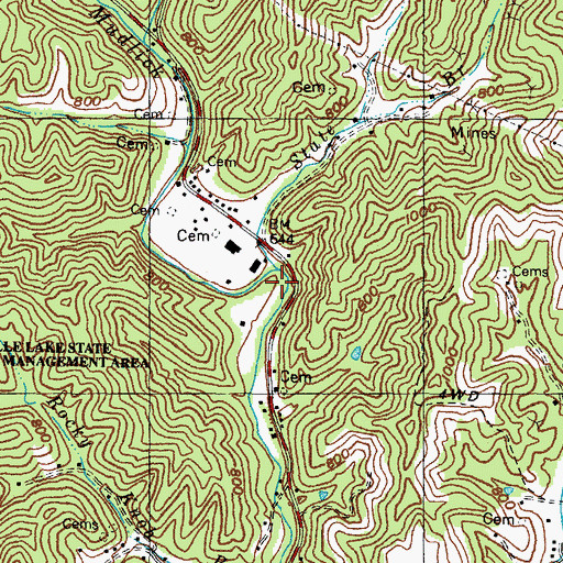 Topographic Map of State Branch, KY