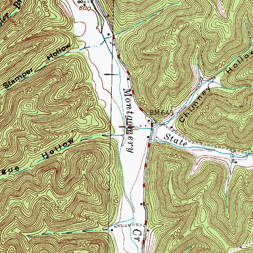 Topographic Map of State Road Fork, KY