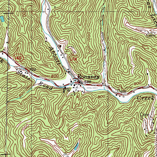 Topographic Map of State Road Fork, KY