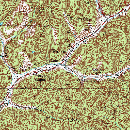 Topographic Map of State Road Fork, KY
