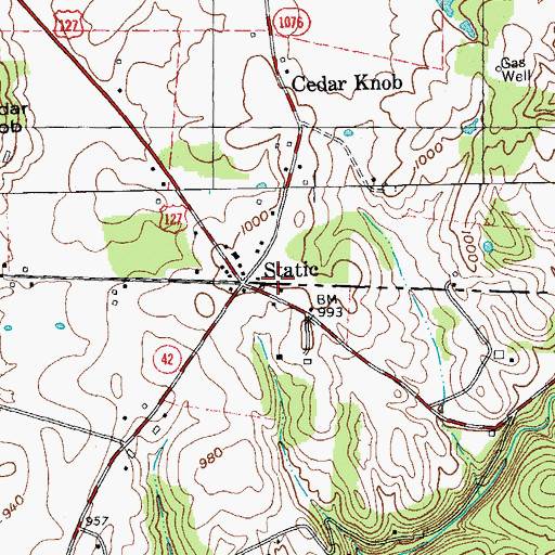 Topographic Map of Static, KY