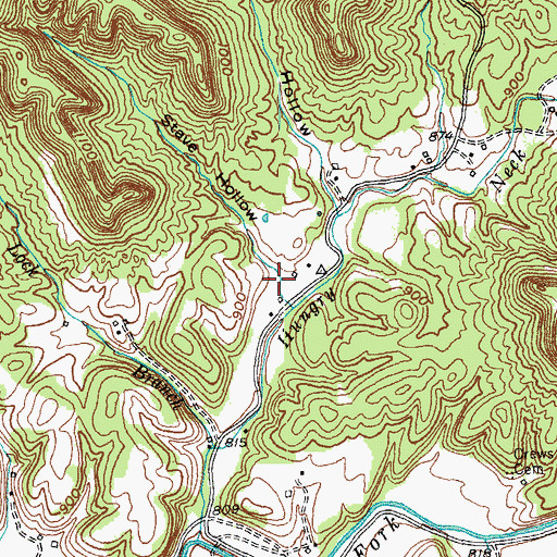 Topographic Map of Stave Hollow, KY