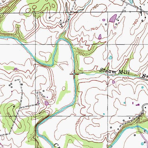 Topographic Map of Steam Mill Branch, KY