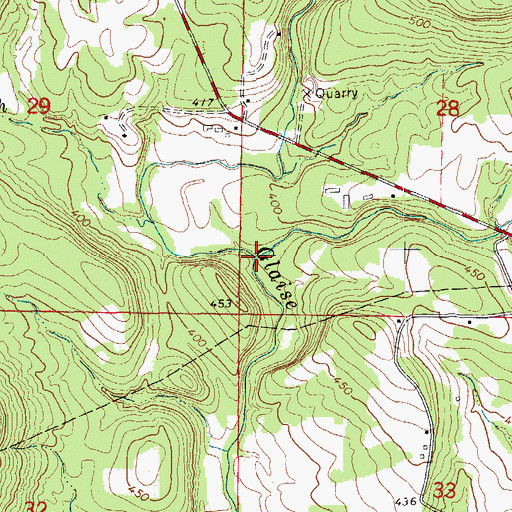 Topographic Map of Hurricane Branch, AR