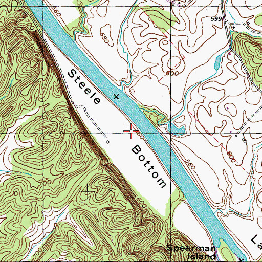 Topographic Map of Steele Bottom, KY