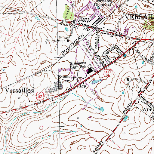Topographic Map of Steele Cemetery, KY