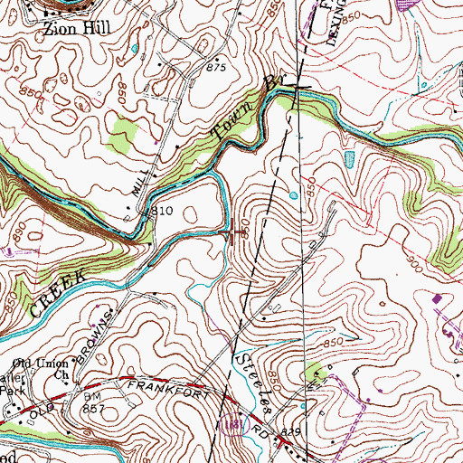 Topographic Map of Steeles Run, KY