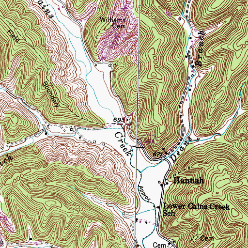 Topographic Map of Steels Branch, KY