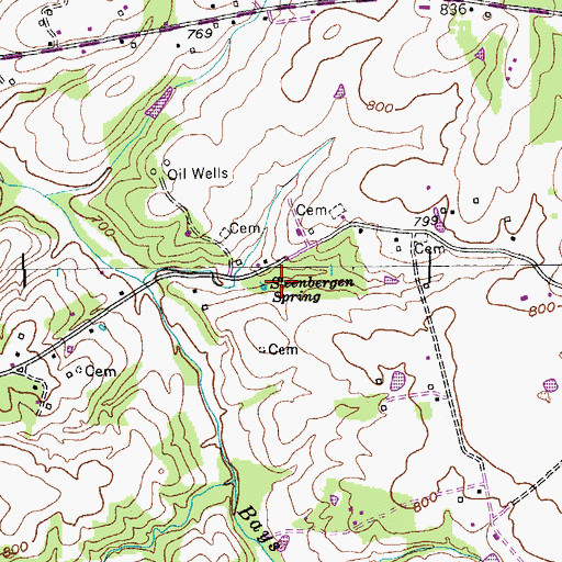 Topographic Map of Steenbergen Spring, KY
