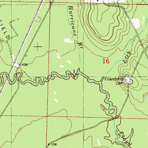 Topographic Map of Hurricane Branch, AR