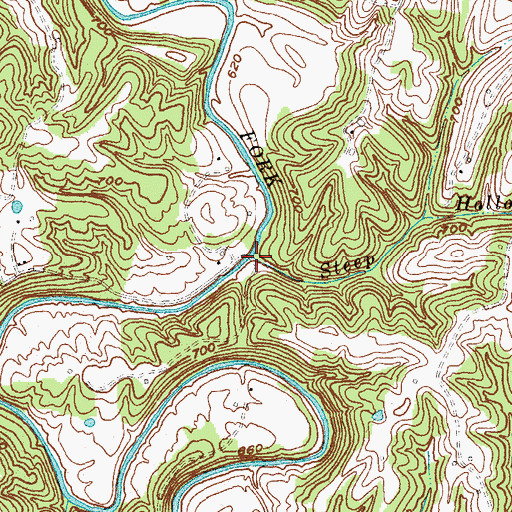 Topographic Map of Steep Hollow Branch, KY
