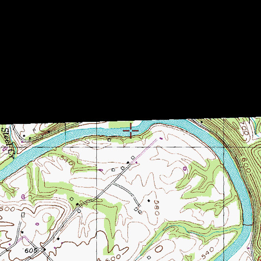 Topographic Map of Steer Creek, KY