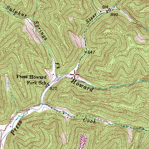 Topographic Map of Steer Fork, KY