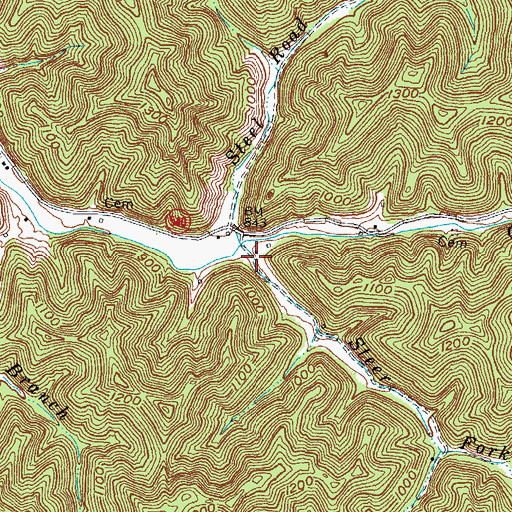 Topographic Map of Steer Fork, KY