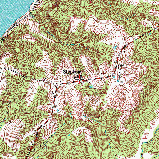 Topographic Map of Stephens Cemetery, KY