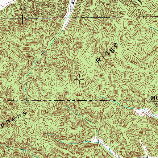 Topographic Map of Stephens Ridge, KY