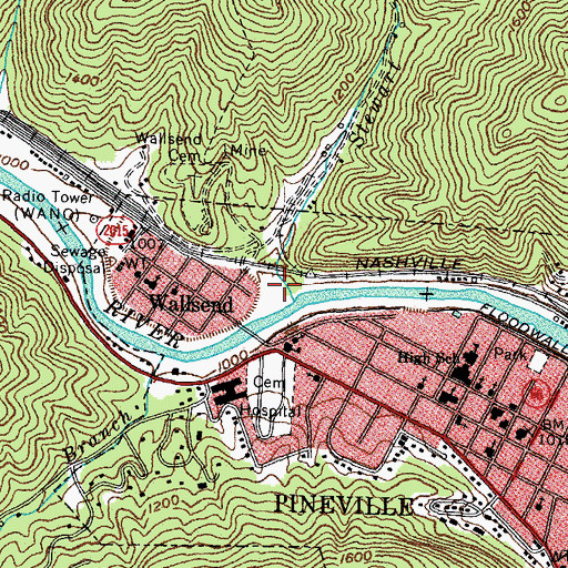 Topographic Map of Stewart Branch, KY