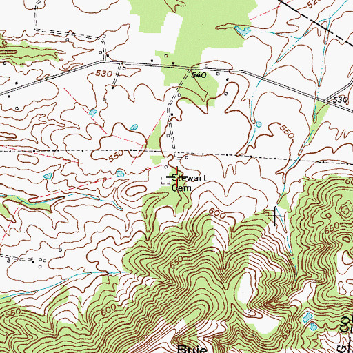 Topographic Map of Stewart Cemetery, KY