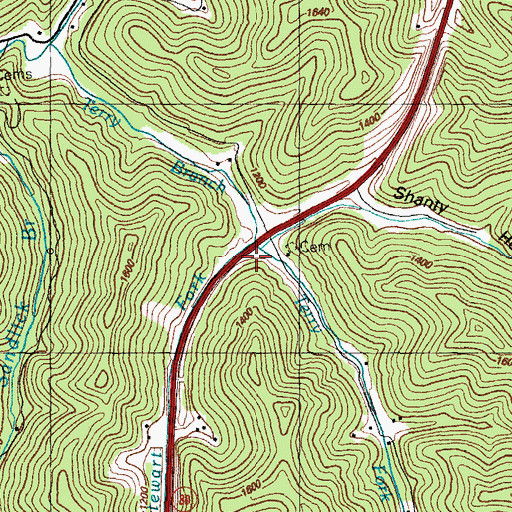 Topographic Map of Stewart Fork, KY