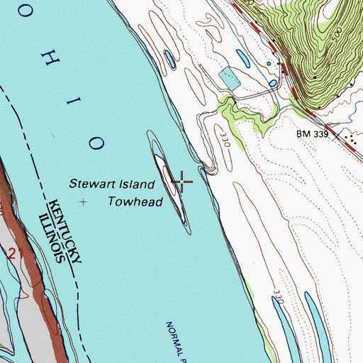 Topographic Map of Stewart Island Towhead, KY