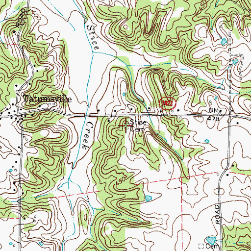 Topographic Map of Stice Cemetery, KY