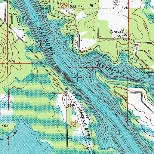 Topographic Map of Hurricane Creek, AR
