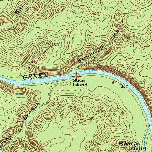 Topographic Map of Stice Island, KY