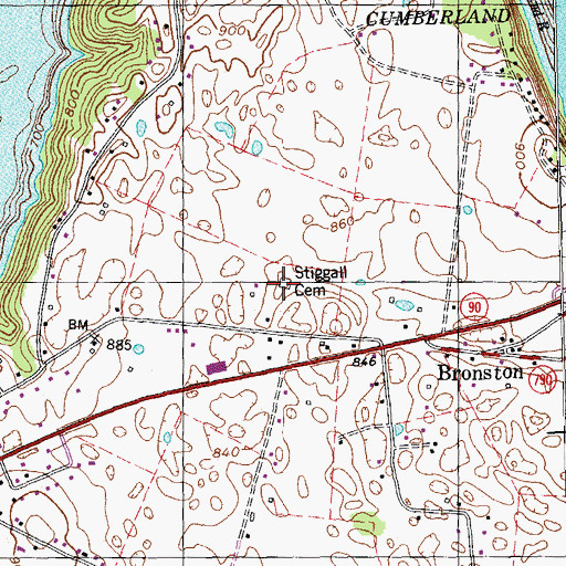 Topographic Map of Stiggall Cemetery, KY