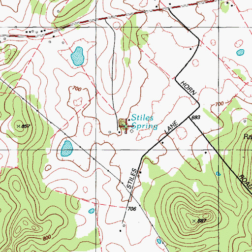Topographic Map of Stiles Spring, KY
