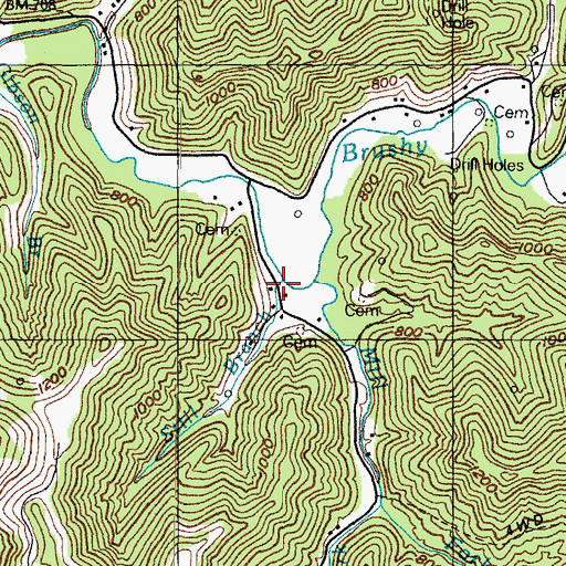 Topographic Map of Still Branch, KY