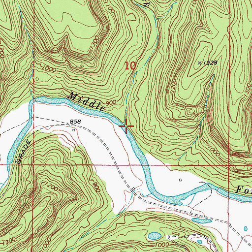 Topographic Map of Hurricane Creek, AR