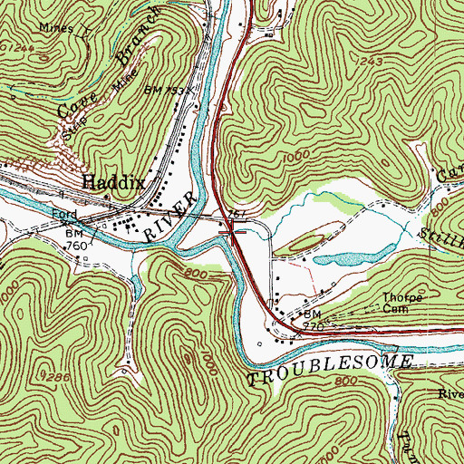 Topographic Map of Stillhouse Branch, KY